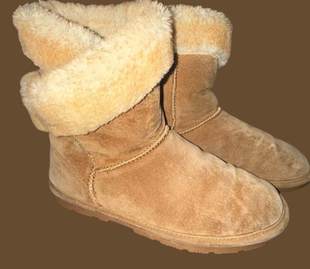 Ugg Australia Classic Short Suede Fur Cuff Winter Boots Chestnut